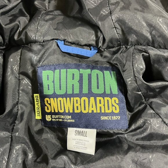Burton Jacket Small Dry Ride Snowboard Ski Insulated Hooded Blue Full Zip Pocket - Picture 11 of 12
